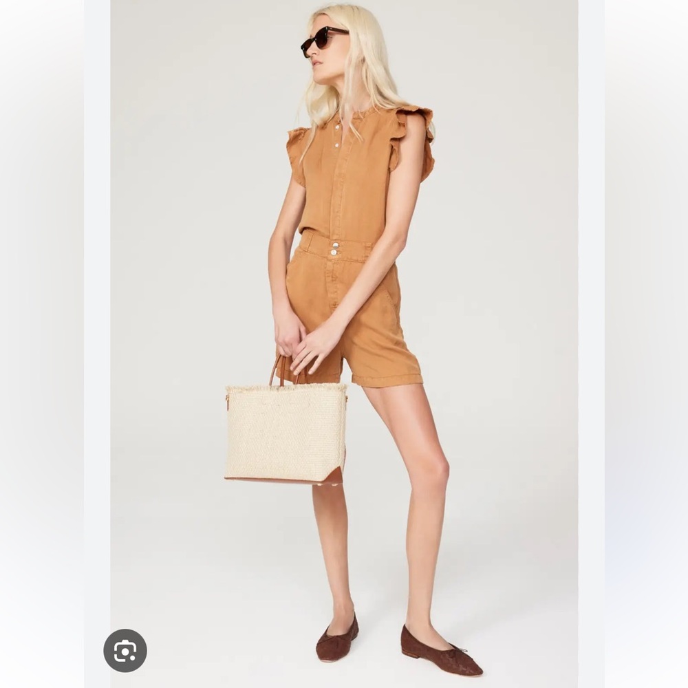 Joe's Jeans Tan Sleeveless Ruffled Romper